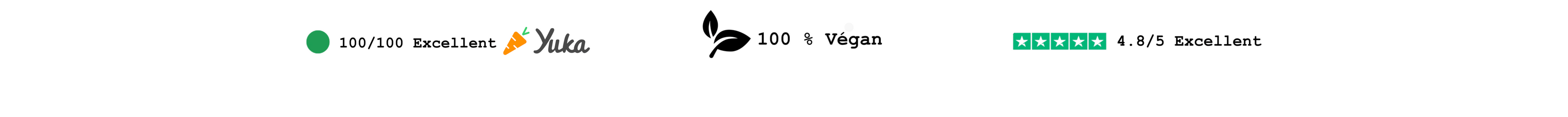 Vegan Excellent 100/100 sur YUKA 